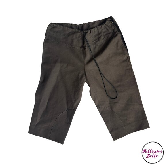 Brown Drawstring Boyfriend Shorts - Picture 1 of 6